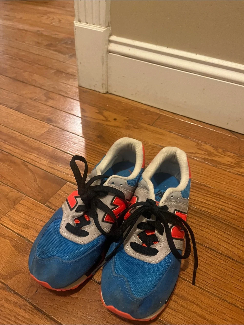 New Balance Kids Blue and Red/Gray Athletic Sneakers